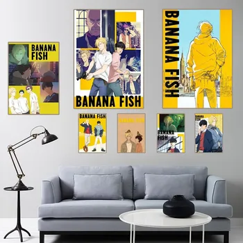 Banana Peixe Cartaz Casa De Decoração De Quarto Estética De Arte, Pintura De Parede Adesivos