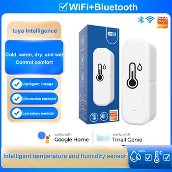 NOVO Tuya wi-Fi/Zigbee Smart Umidade e Temperatura do Detector de Umidade Sensor Inteligente de Segurança de Casa de Trabalho Com Alexa Google