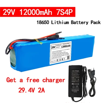 29V Bateria 12Ah 18650 bateria de iões de lítio de bateria 24V bicicleta Elétrica do motor/scooter bateria recarregável com BMS DE 29,4 V Carregador