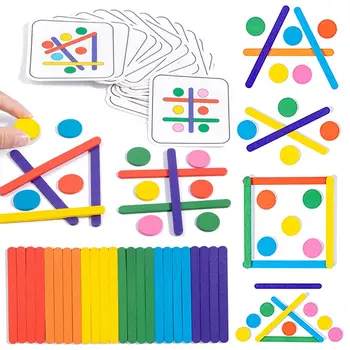 Crianças Montessori Brinquedos Arco-Íris Vara Jogos De Quebra-Cabeça De Cor Sensorial, O Raciocínio Lógico Correspondência Filhos Cedo Educativos Brinquedos De Madeira
