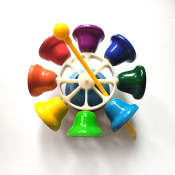 1pc Instrumento de Percussão, Colorido Musical Mão Bell Conjunto de Bater Educação Musical de Percussão para Todas as Idades