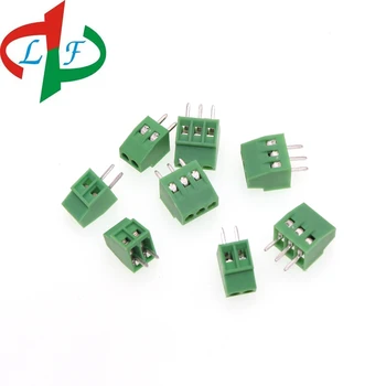 10PCS KF120-2.54-2P 3P 2.54 MM passo Reto Pin de Parafuso do Pwb Bloco Terminal Conector KF128 2PINOS 3PIN Verde