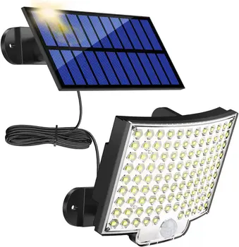 106LED Solar Luz Exterior Brilhante Super do Sensor de Movimento Solar Iluminação de Segurança 4 Modos de Trabalho Holofotes Jardim Garagem Lâmpada de Parede