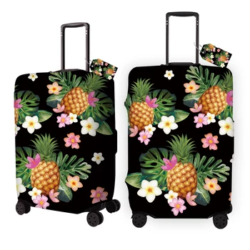 A caricatura 3D abacaxi impressão de bagagem de viagem, capa elástica de bagagem cobertura de proteção adequado para 18-32 polegada de espessura carrinho caso terno