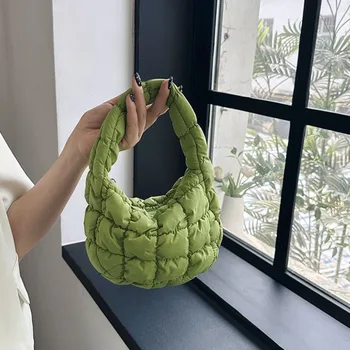 Moda Acolchoado Sacos de Ombro para as Mulheres Handbag Designer Mini Nuvem Plissado Sacos coreano Famle Puffer Bolinho Saco de Luxo Tote