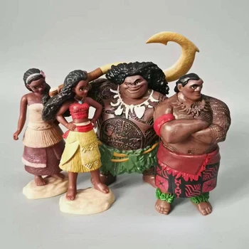 Moana Maui Chefe de Tui Sina Heihei Tala Figuras de Ação Colecionáveis Ornamentos Filme da Disney Moana Boneca para Crianças, Presentes de Aniversário