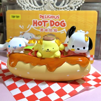 Sanrio Bonito Cinnamoroll Pompom Purin Pochacco Anime Cartoon Cachorro-Quente Figura De Ação Estatueta De Pvc Estatueta Modelo De Brinquedos De Presente Para As Crianças