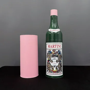 Fuga Martini Garrafa de Fuga Garrafa de Vinho no Cilindro de Papel Magiciain Fase de Perto Ilusões Truques de Magia Truques de Adereços