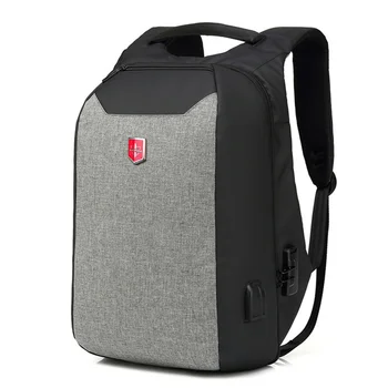 Anti-Roubo, Swiss Business Mochila Homens de Carregamento Externo USB Função Laptop em Mochilas Oxford Impermeável sacos de Viagem Codificados de Bloqueio