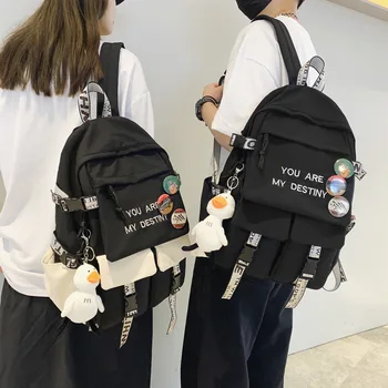 Menina Bonito Backpack Do Laptop Mulheres Emblema Do Saco De Moda Kawaii Senhoras Harajuku De Viagem Mochila Do Estudante De Faculdade Mochilas Legal Feminino