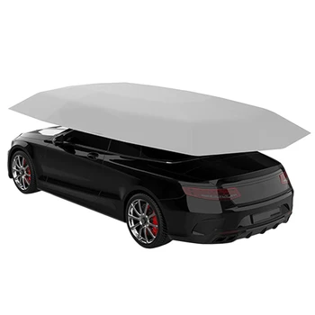 Universal Carro pára-Sol Guarda-chuva Cobrir Tenda de Pano Uv Protege Impermeável 4.2 x 2,1 M de Prata