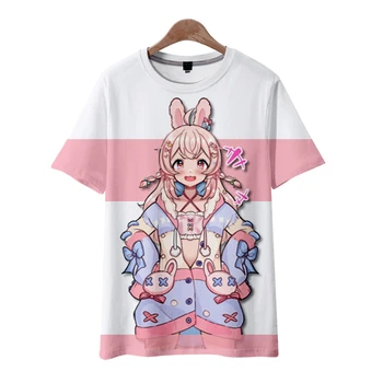 Novo Pipkin, Pippa 3D Impresso T-Shirt Para as Mulheres Casual cor-de-Rosa Kawaii Tshirt O Pescoço Curto Tops de Manga Tees Bonito Feminina T-shirt Solta 