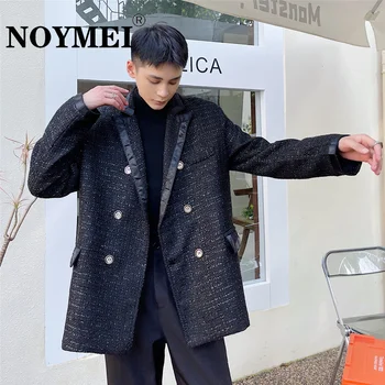 NOYMEI Novo Clássico Double Breasted paletó Fashion Estilo coreano de Negócios Formal Trun-para baixo de Gola 2023 Outono Homens Blazer