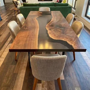 rio de onda de trabalho em madeira maciça grande log criativa mesa de chá de refeições de café de todo o conselho de móveis
