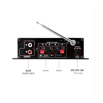 AK380 Aparelhagem hi-fi de Áudio Digital Amplificadores de Áudio de Carro Baixo Poder Bluetooth Amplificador FM USB SD Radio Subwoofer alto-Falantes