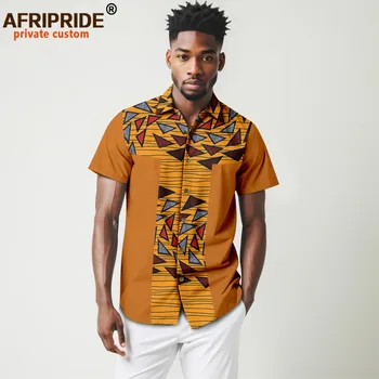 Africana Shirts para os Homens de Manga Curta Único Breasted Tribal Blusa Tradicional Desgaste Vintage Plus Size Casual Tops A2312006