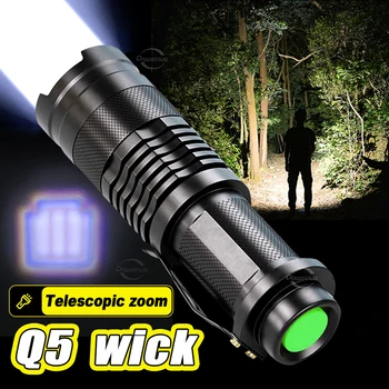 Mini Tático XP-GQ5 Lanterna LED de Alta Potência Tocha Recarregável Luz Forte Portátil de Mão Lâmpada Impermeável Lanterna de Campismo