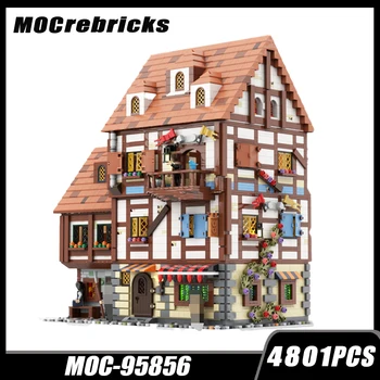 O Street View da Série Modular frança Medieval Casa de blocos de Construção de Arquitetura DIY Modelo de Alta Dificuldade Coleção de Tijolos de Brinquedo de Presente
