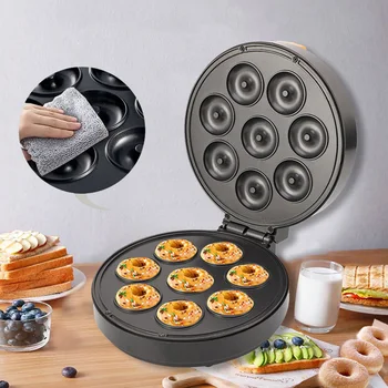 110V/220V Waffle Donut Maker Não-vara 1400W Portátil Máquina de Pão Aparelho de Cozinha UE/EUA Plug para pequeno-Almoço
