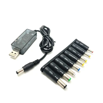 USB para Cabo de Alimentação USB para 8PCS DC-conector de Adaptador de carregador Cabo de alimentação DC5V 9V a 12V