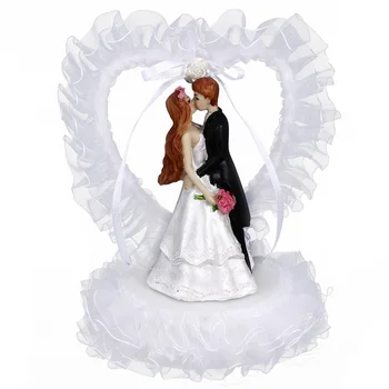 Noivo Noiva Enfeites Rústicos, Decoração De Casamento Bolo De Adorno Casal Estatueta De Malha Amantes