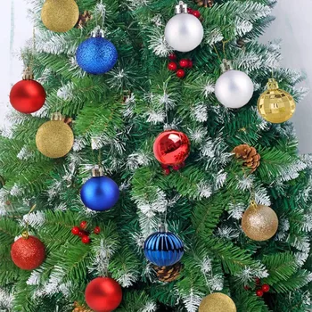 16 Pcs Bolas de Natal Decorações 2023 Árvore de Natal Pendurando Pingente de Enfeites Para a Casa, Decoração para uma Festa à prova de 6cm de Plástico