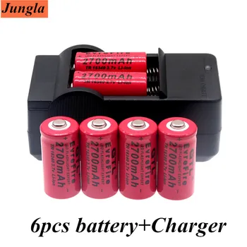 3,7 V 2700mAh bateria Recarregável Li-ion 16340 Baterias CR123A Para Lanterna elétrica do DIODO emissor de Viagens Carregador de Parede Para Bateria CR123A 16340