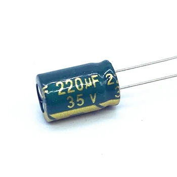 200pcs/muito Baixa ESR/Impedância de alta freqüência 35v 220UF capacitor eletrolítico de alumínio tamanho 8*12 220UF35V 20%